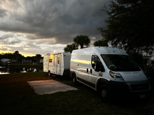 My first drive with traveling trailer