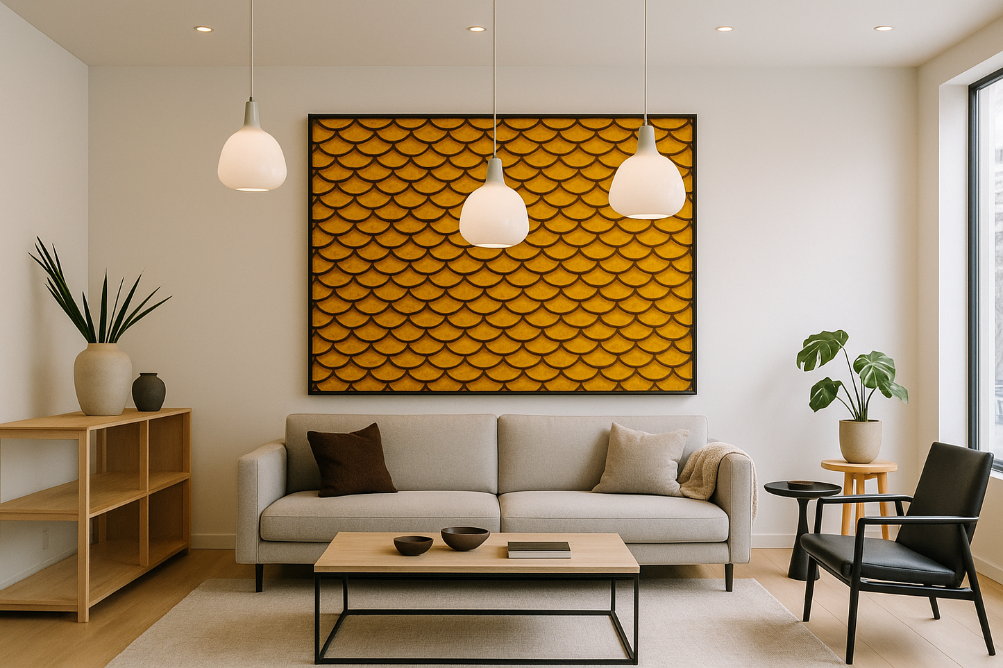 "The Golden Scales of Silence" - Minimalist Art