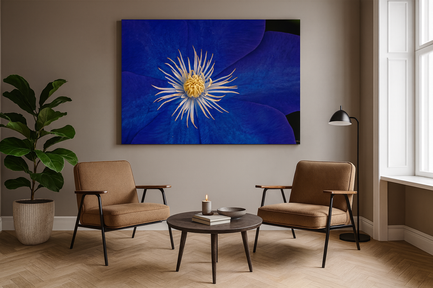 "Blue with White Center" - Botanical Art